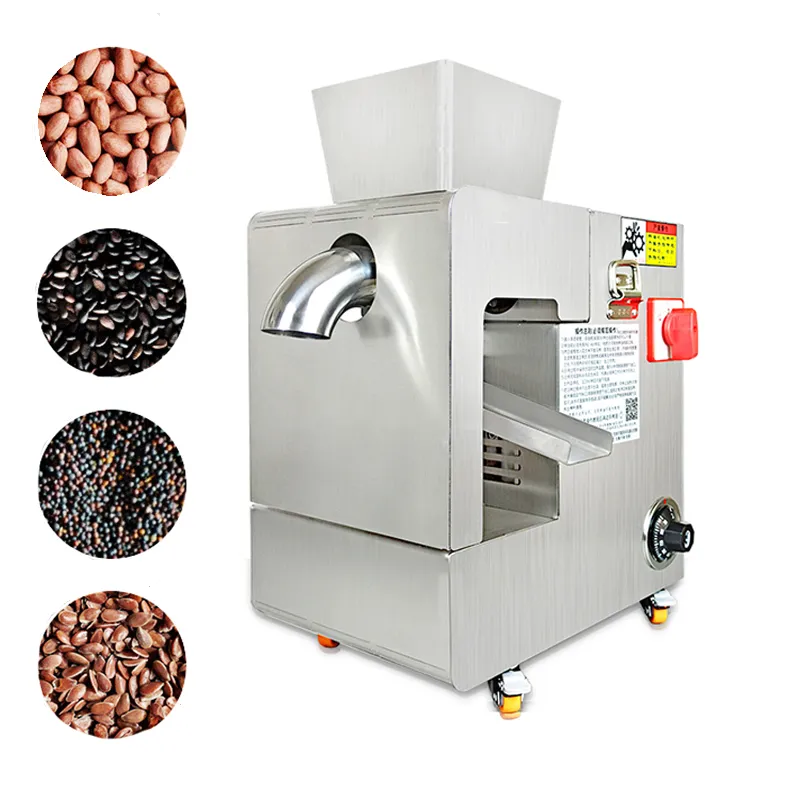 Machine de presse à huile automatique de 1500W, Extracteur d'huile chaude froide en acier inoxydable pour graines de tournesol canola de canola d'arachide en lin
