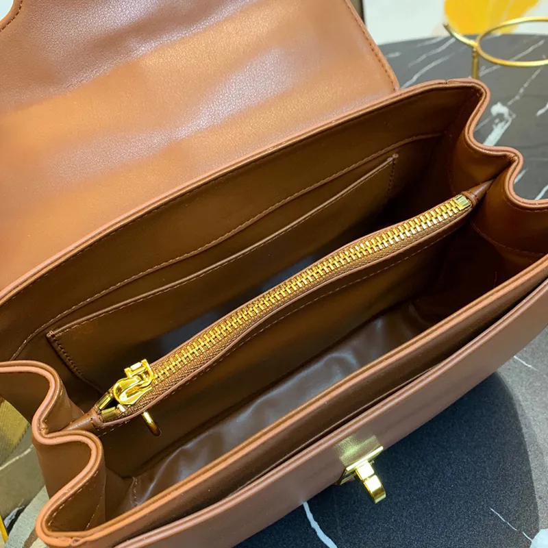Classic designer handbags luxury women`s shoulder bags original quality diagonal bag brass rotating lock 23cm