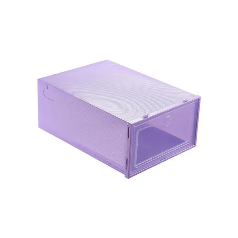 Paquete de 10 cajas de almacenamiento de zapatos, cubos organizadores  apilables de plástico transparente, tipo cajón, apertura frontal,  contenedores