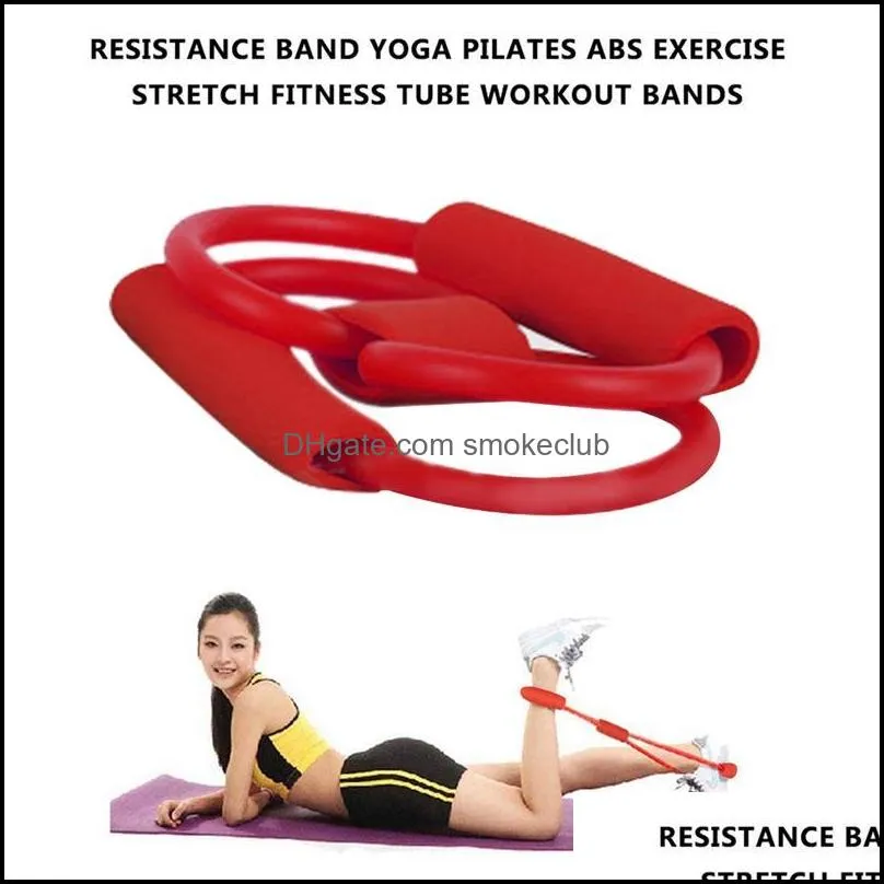 Resistance Bands 8 Fitness Band With Handles Pure Barre Workout Chest Arm And Shoulder Stretch Exercise Equipment