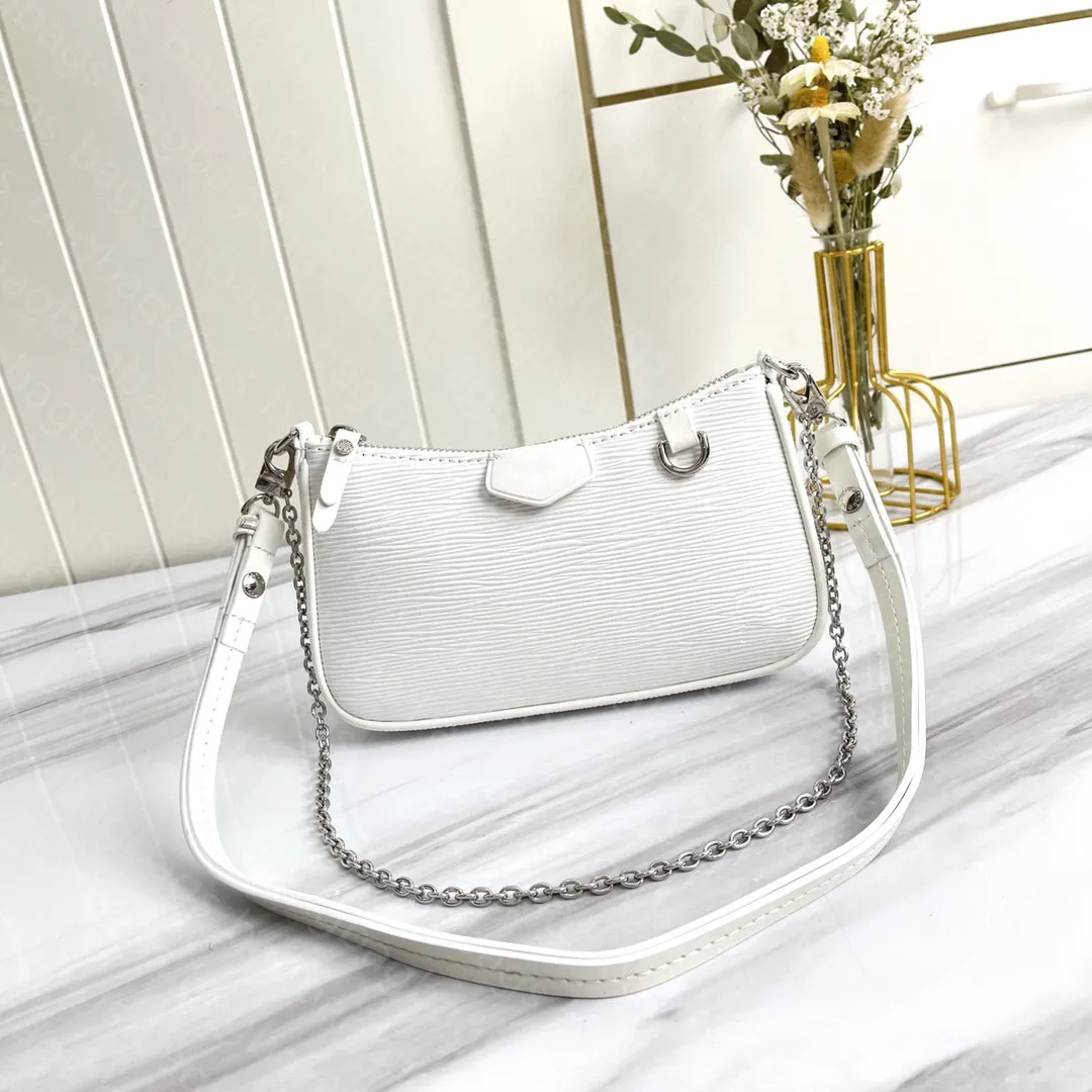 Designer luxury shoulder bag fashion high quality water ripple messenger leather handbag chain body wallet