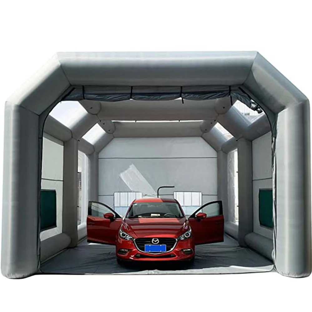 8x4x3m Aangepaste opblaasbare spuitcabine Automotive pop-up Auto schone verf Tent Oven Kamer zorg tunnelhuis met filtersystemen