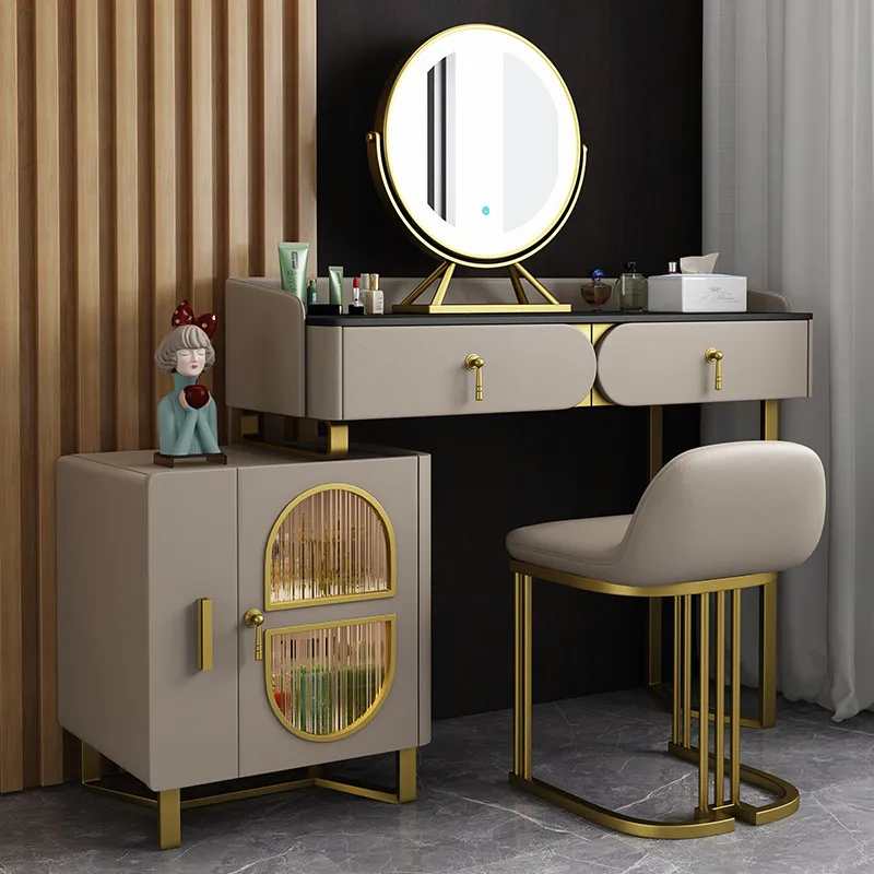 Furniture 1099light luxury dressings tables bedroom high grade small family rock plate dressing table storage cabinet integrated net dressingss