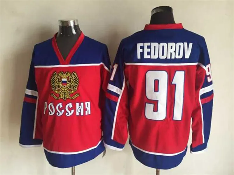 No91 Sergei Fedorov Red Home Jersey