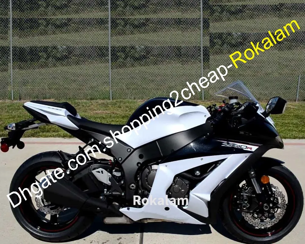 För Kawasaki Cowling Ninja ZX-10R ZX 10R ZX10R 2011 2012 2013 2014 2015 motorcykel vit svart karosseri fairing kit (formsprutning)