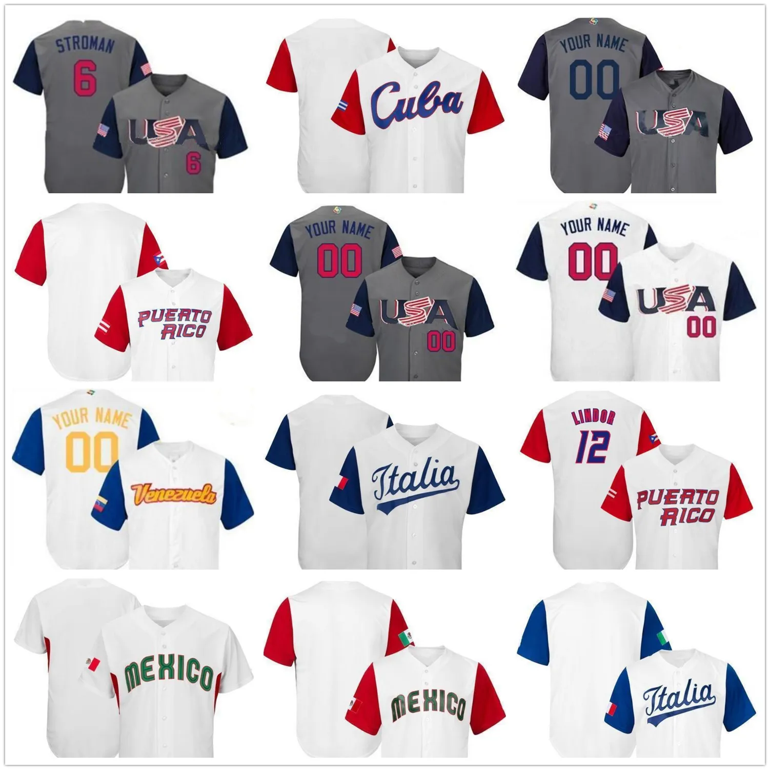 Custom World Baseball Classic Stitched Jersey Puerto Rico Dominicana
