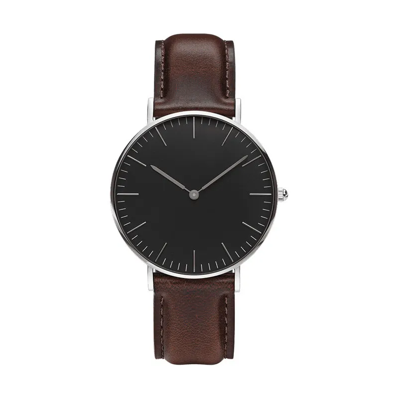 Designer masculino DW Women Fashion Watches Daniel039s Black Dial Leather Strap Clock 40mm 36mm Montres Homme7019365