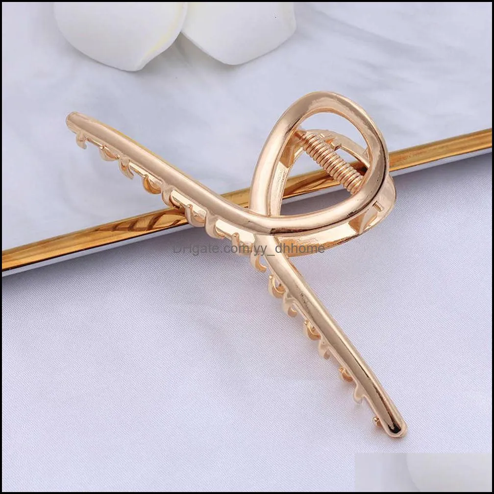 Korean version net red hair clip large coil alloy catch women`s back of head butterfly shark pin