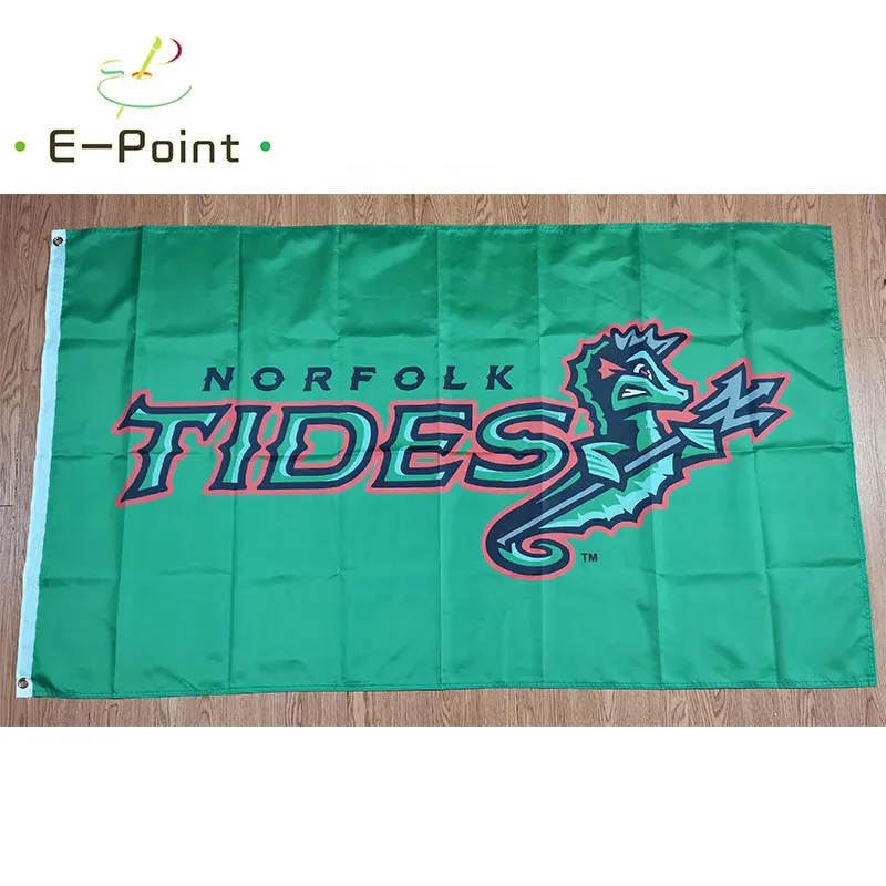 Milb Norfolk Tides Flag 3 * 5ft (90cm * 150cm) Polyester flagga banner dekoration flygande hem trädgård flagga festliga gåvor