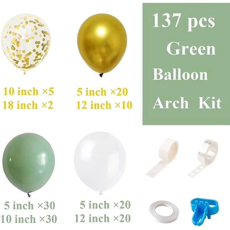 Sage Green 137 Pack DIY Balloon Arch Kit
