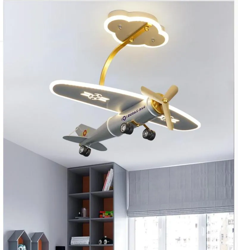 Ceiling Lights Modern Cartoon Air Plane Kids Light Baby Boys Girls Children L73cm W61cm Bedroom Lamp Nursery Decorative Lighting