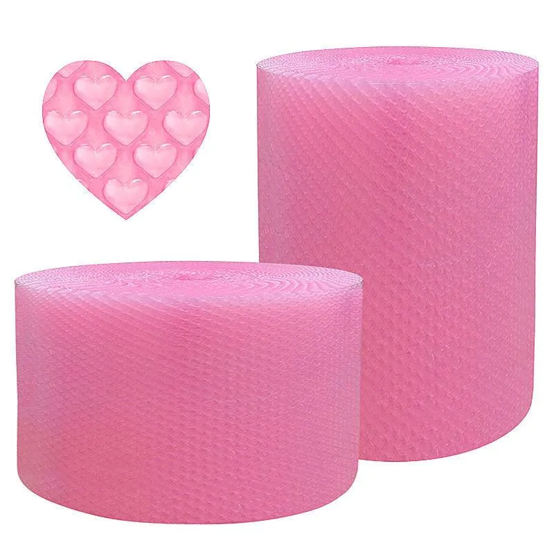 Bolsas de embalaje de 20 cm Material de película de burbujas de rosa Logística de rollo de espuma a prueba de golpes Embalaje expreso