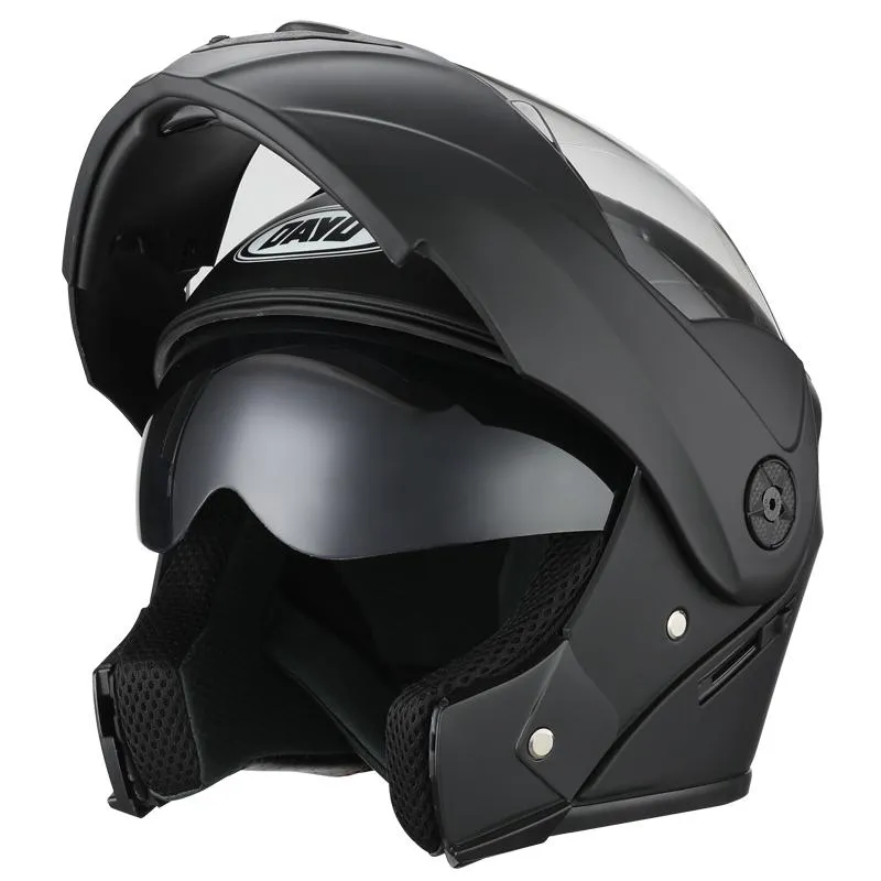 Motorcykelhjälmar Vänd upp racinghjälm Modular Dual Lens Full Face Safe Casco Capacete Cascos Para Motocross Dot