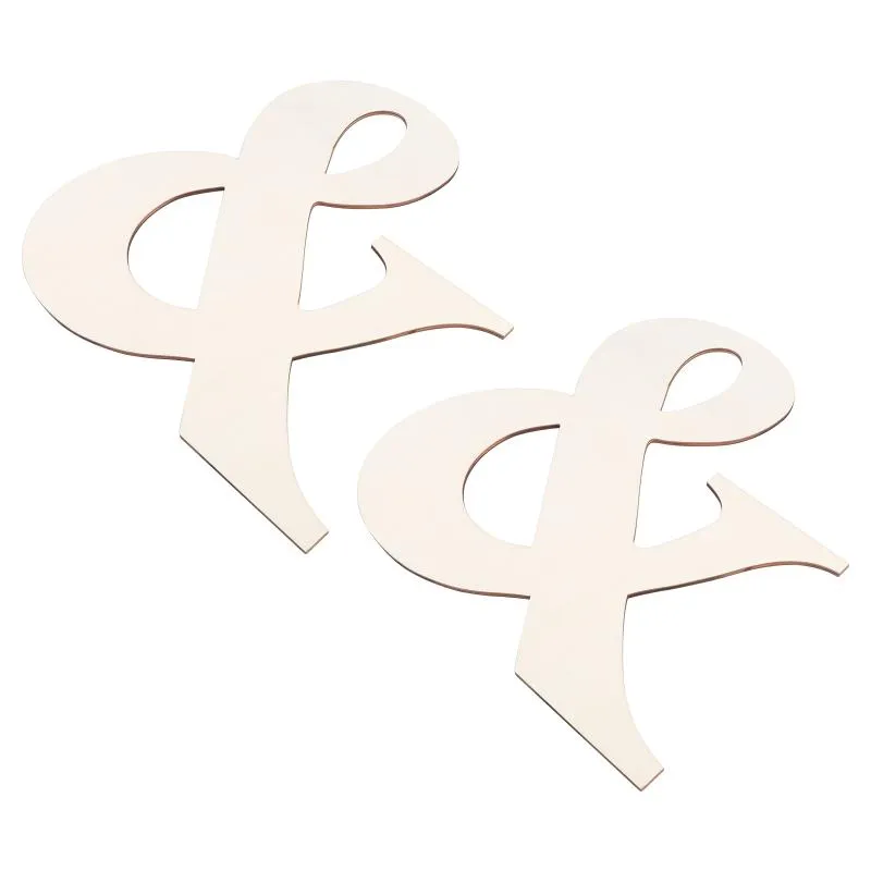 Novidade Itens 2 pcs engraçado DIY em branco Letras de madeira pintando fatias de madeira cortados