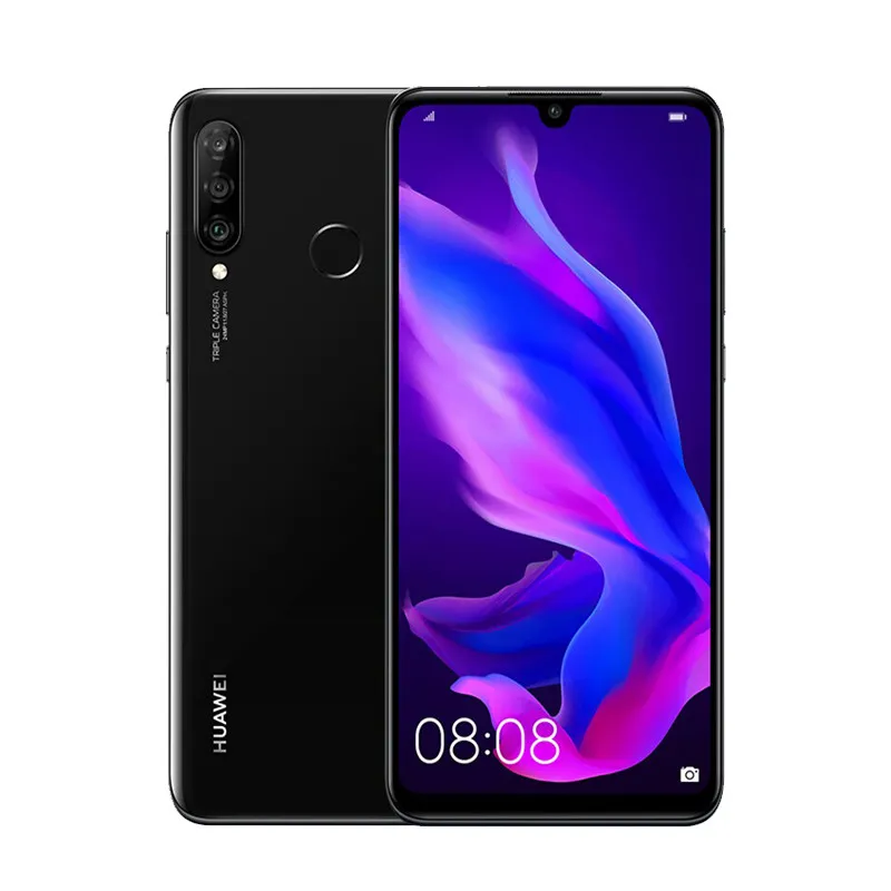 Original Huawei Nova 4E 4G LTE Mobiltelefon 4GB RAM 128GB ROM Kirin 710 OCTA Core Android 6.15 "Fullskärm 32mp Fingerprint ID-mobiltelefon