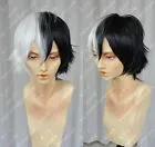 Danganronpa Monokuma Version Short Black White Cosplay Party Wigs Free Shipping