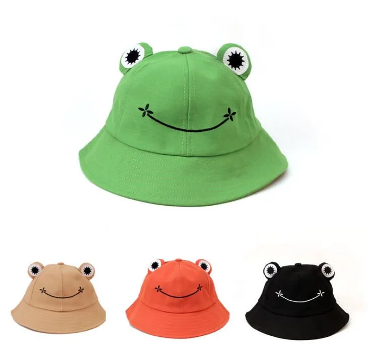 Genitore-Bambino Cartoon Rana Cappello a secchiello Panama Berretto da pesca Carino Froggy Cappello Homme Femme Bob Chapeau Sole all'aperto Cappello da pescatore GC560