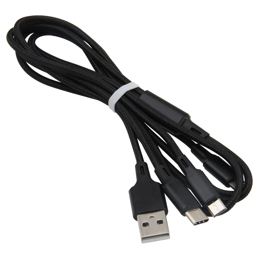 Cabeza de metal Usb-c Tipo-c Cargador de datos Cables tejidos