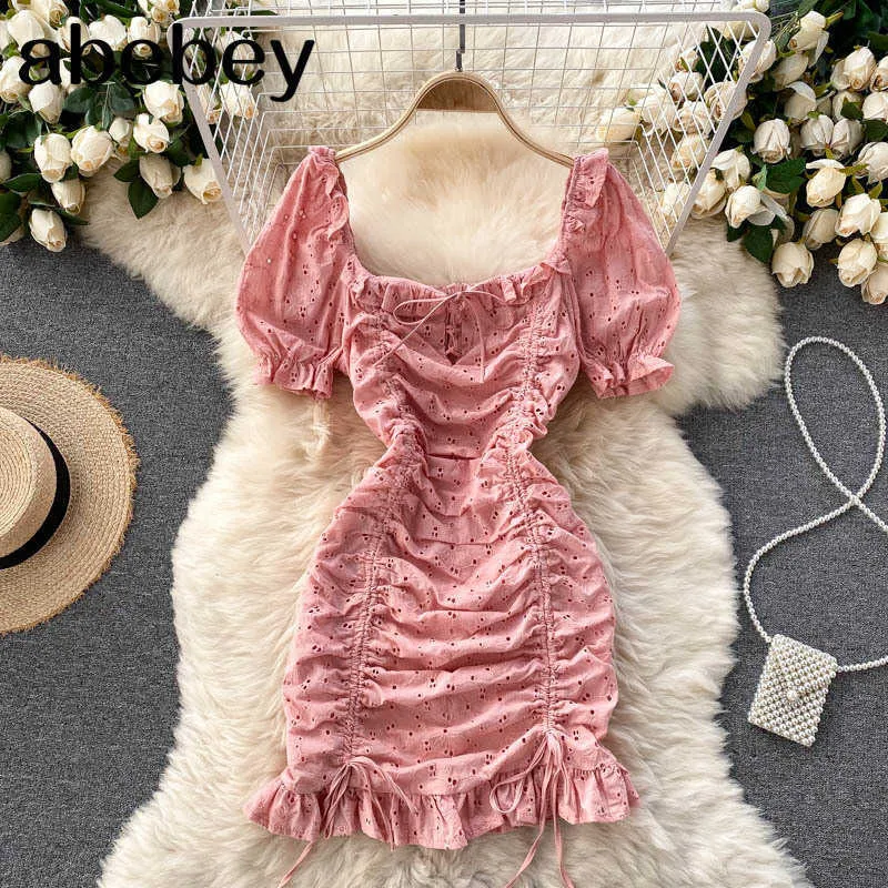 Nachtclub Mode Big Bow Design Mini, figurbetontes Kleid Sommer verstellbare geraffte Damenkleider Sexy Frauen Kleid 210715