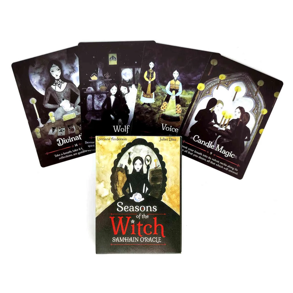 Новые сезоны ведьмы Samhain Oracle Tarot Cards и PDF Руководящие развлечения Палуба Развлечения Вечера Настольная игра 44 шт. / Коробка