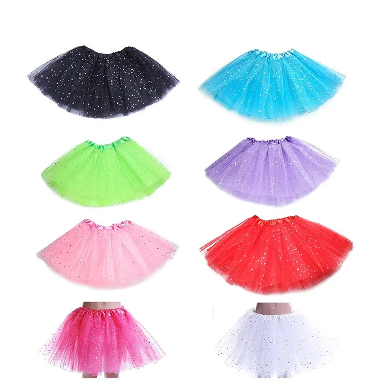 Noworodek Tutu Tutu Spódnice Moda Netto Przędza Sequin Stars Baby Girls Princess Spódnica Halloween Kostium 11 Kolory Koronki Koronki Spódnica 30 sztuk 64 Y2