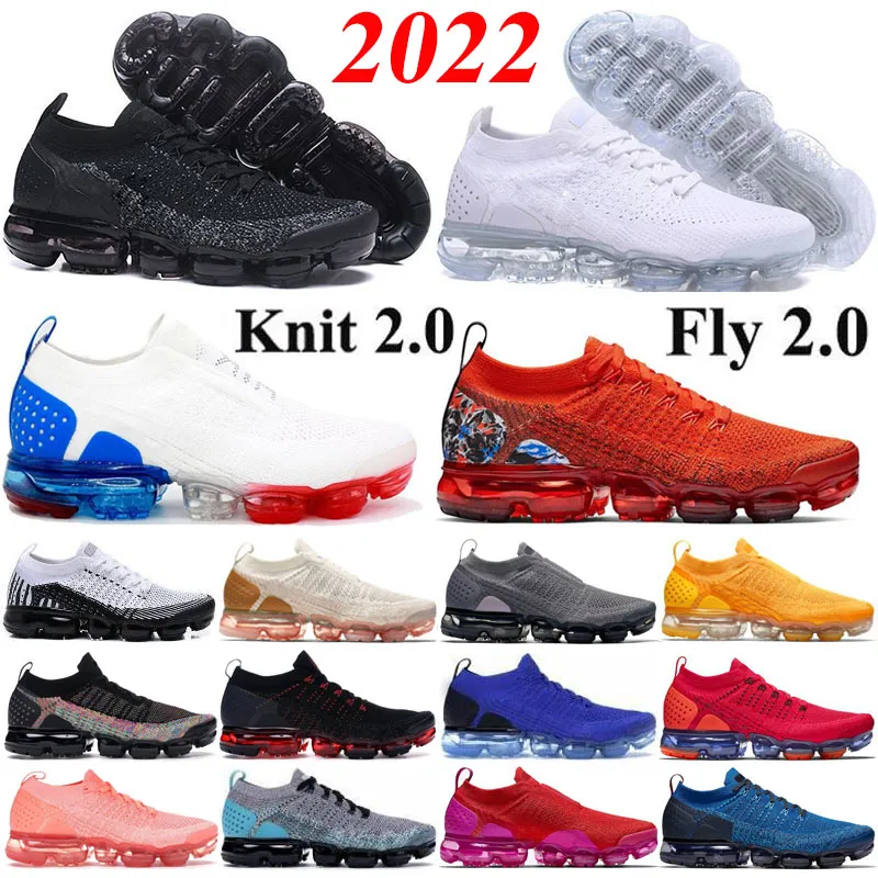 2023 Knit 2.0 Running Shoes 1.0 Triple Black Cny Mens Trainers Sneakers Women Treasable Run Size 36-45