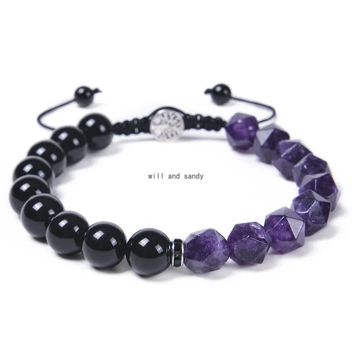 Árvore da vida Facetada de pulseira de pedra natural Facetada Torda de bracelete ajustável Tigre Tigre AGATE CRISTAL YOGA BRACELETS BANGLELA MONES MENINOS MAN JOVIAS DE MODA