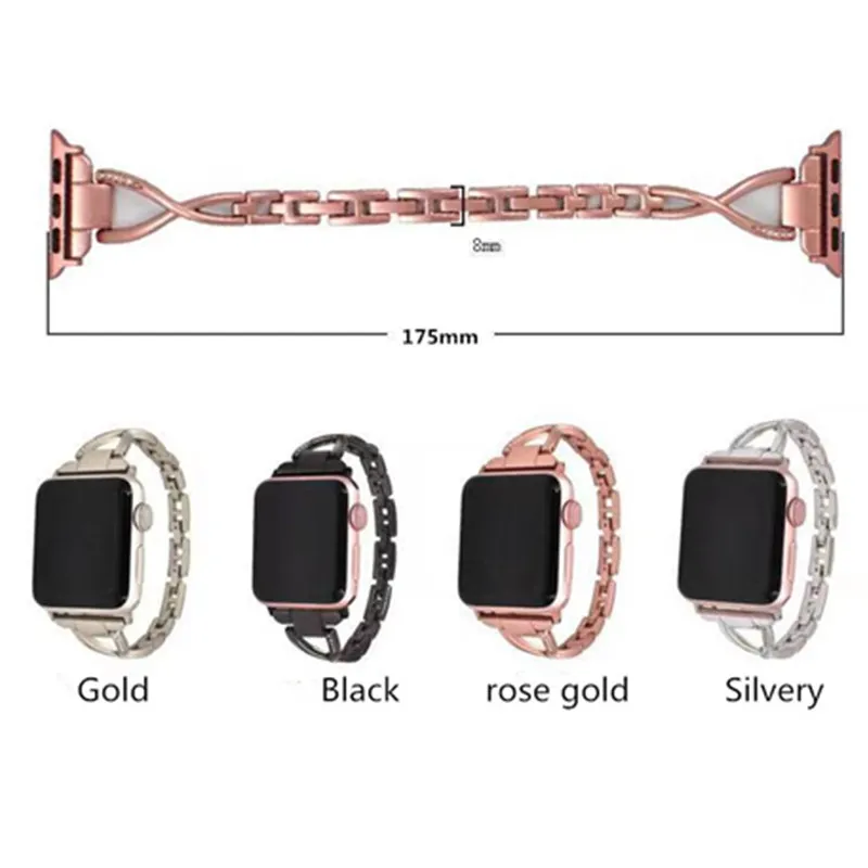 Bracelet de montre en diamant de luxe Style X, 38MM, 40MM,42MM,44MM, pour iwatch 6/5/4/3/2/1
