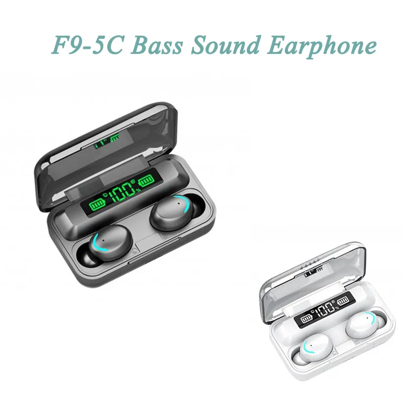 F9-5C TWS BT V5.0 Écouteur sans fil Elecphones 9d Sport stéréo Écouteur tactile Touch Contrôle Basse Chasse F9 F9-5 Écouteurs 81