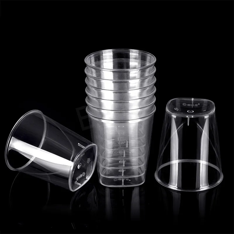 Jetable Transparent En Plastique Espace Tasse Thé Boissons Jus De Lait Aviation Tasses Banquet Fête De Mariage Fournitures Jetables BH6194 WLY