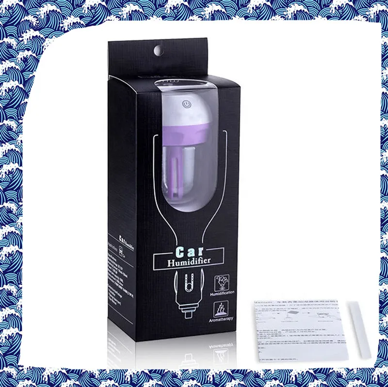 USB-Auto-Luftbefeuchter, frischer Duft, ballonförmiges ätherisches Öl, Ultraschall, vier Farben + Einzelhandelsverpackung