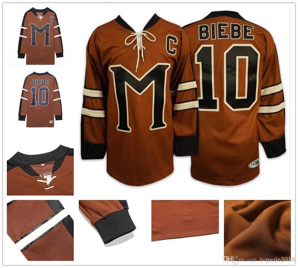 #10 Biebe Mystery Alaska Movie hockey Jerseys Heren SlapShot Biebe jersey S-XXXL accepteren op maat elk naamnummer