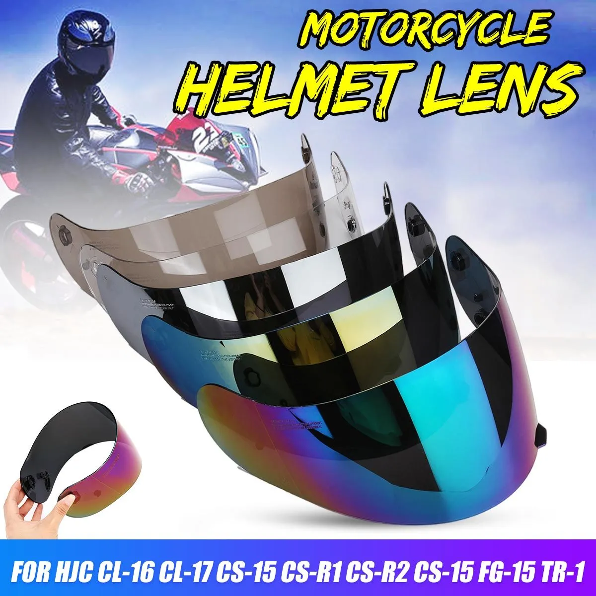 Motorrad Visier Helm Brille Objektiv Volles Gesicht Für HJC CL-16 CL-17 CS-R1 CS-R2 CS-15 FG-15 TR-1