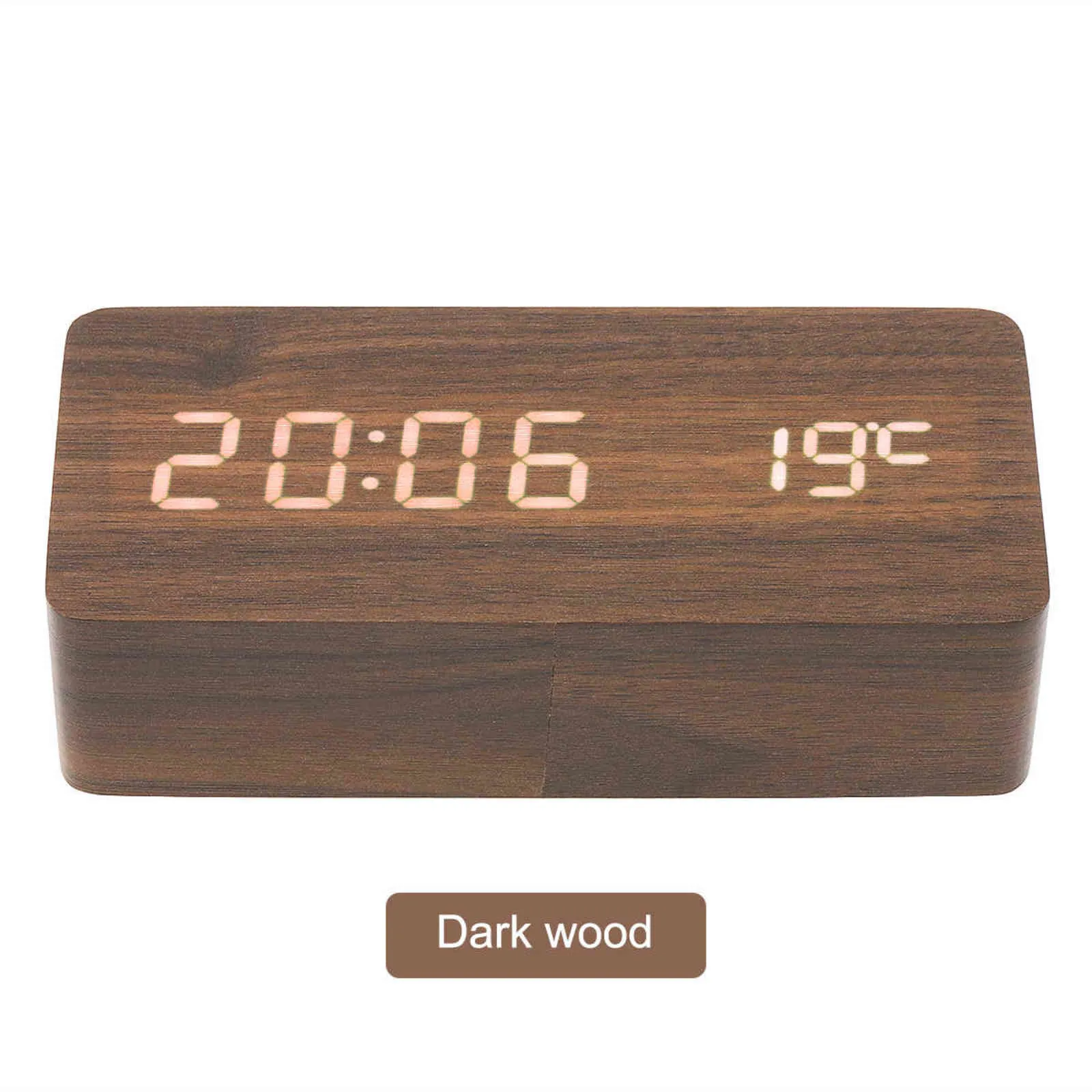 Digital Desk Clocks: Wooden Alarm Clock With Voice Control, Date ...