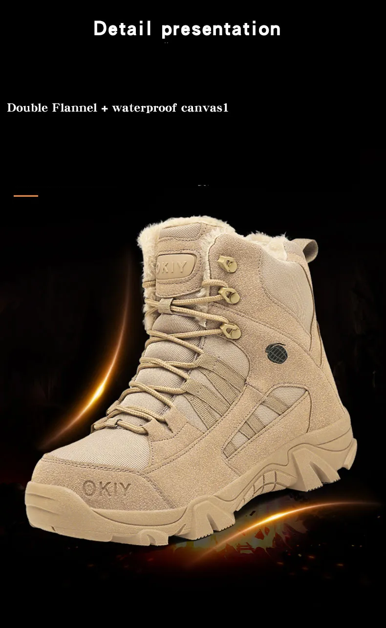 Large Size Plush Warm High Top Outdoor Military Boots Anti-skid Tactical  Boots Wear-resistant Cotton Combat Training Shoes – the best products in  the Joom Geek online store