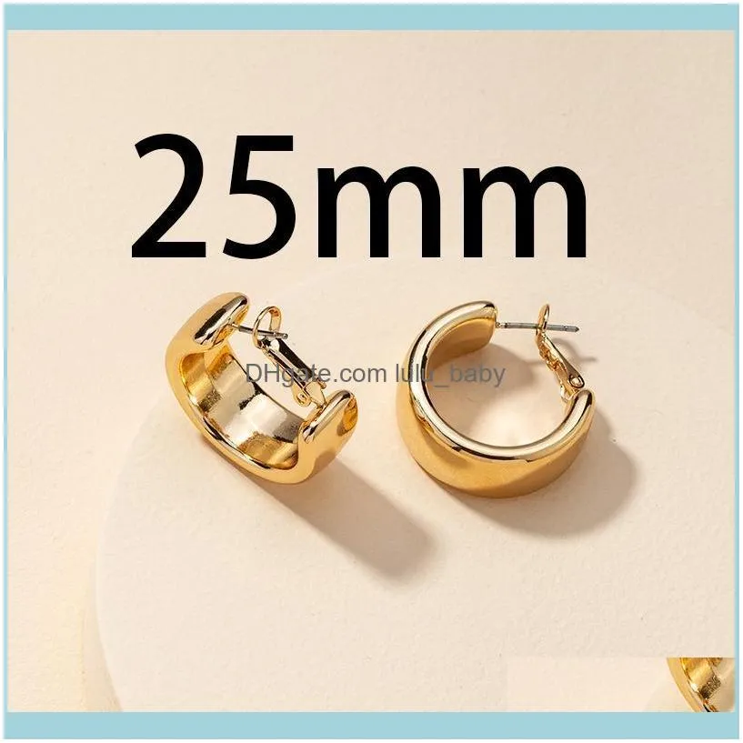 Trendy Ins Gold Polished Metal Geometric Geo Minimalist Minimalism Hoop Earrings Korean Fashion Chic Women Party Jewelry & Huggie