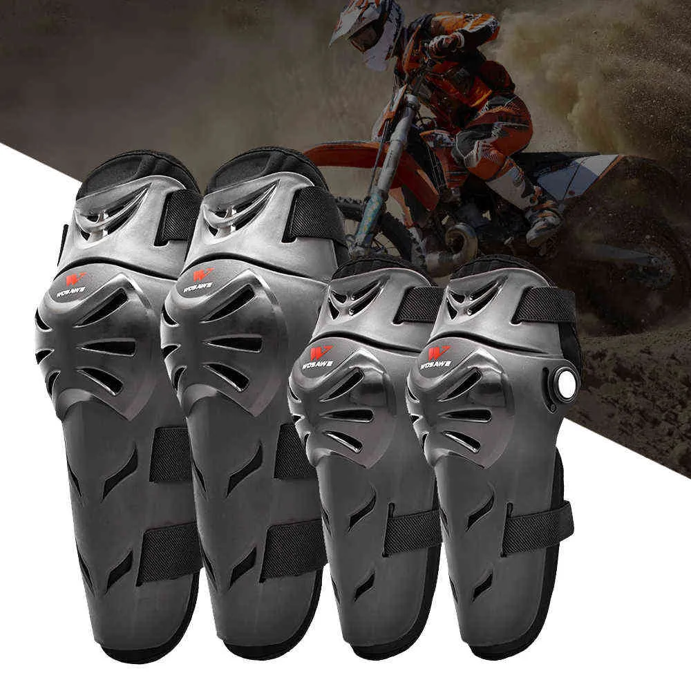 Motorfiets Knie Pad Beschermende versnelling Kniebeschermer Elbow Pad Mannen Motorwaren Knie Guards Motocross Racing Safety Gears Q0913