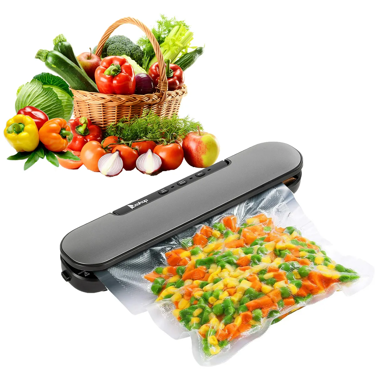 Électricité Scellation automatique Scellant Alimentaire Scellant à vide Cuisine Food Food Fruit Emballage Machine à la maison, y compris sans fraise