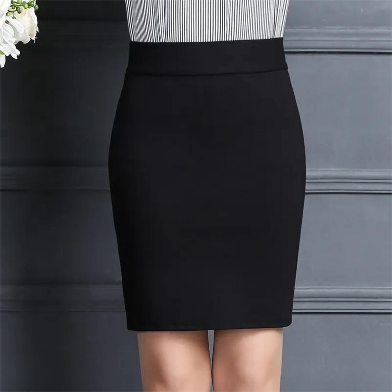 Women Skirt Work Fashion Stretch Slim High Waist Pencil Bodycon Sexy Mini Office 210621