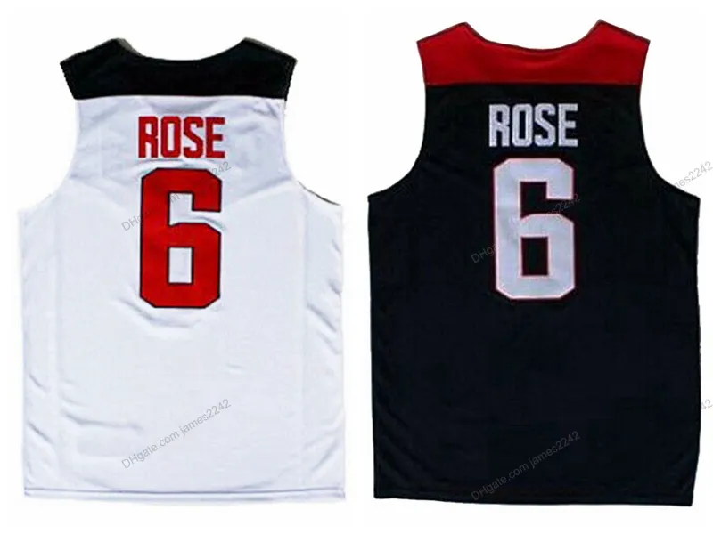 Custom 2014 D. Rose Basketball Jersey USA Derrick Men's cousu Blanc Blanc Blanc Taille S-4XL N'importe quel nom et numéro de la qualité supérieure