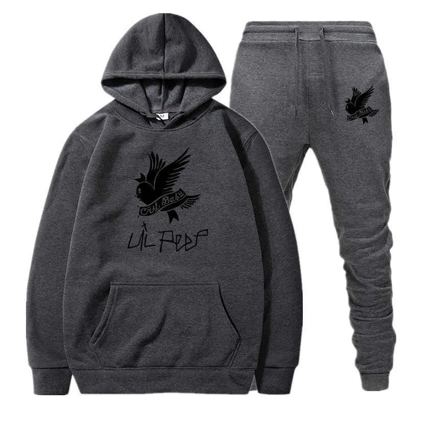 New Men Hoodies Suit Lil Peep Tracksuit Sweatshirt Suit Fleece Hoodie+Sweat pants Jogging Homme Pullover Sportwear Suit Male (10)