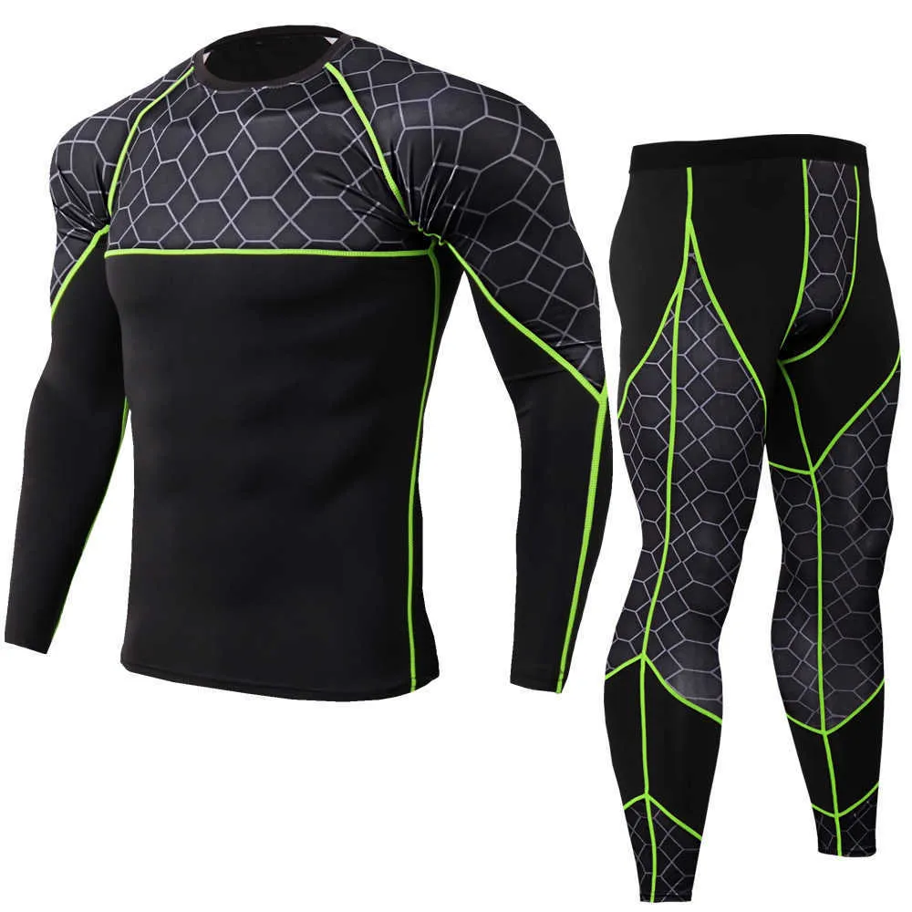 Compressão dos homens esporte ternos rápidos conjuntos de corrida seco homens camiseta calças de fitness roupas ginásio exercício jogging esporte terno Q190521