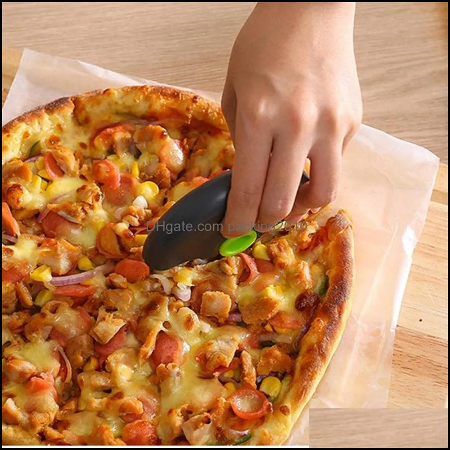 Circular Roller Knife Bar Pizza Cutter Stainless Steel Kitchen Accessories Detachable Washable Knives Portable Cover Gadgets RRD4316