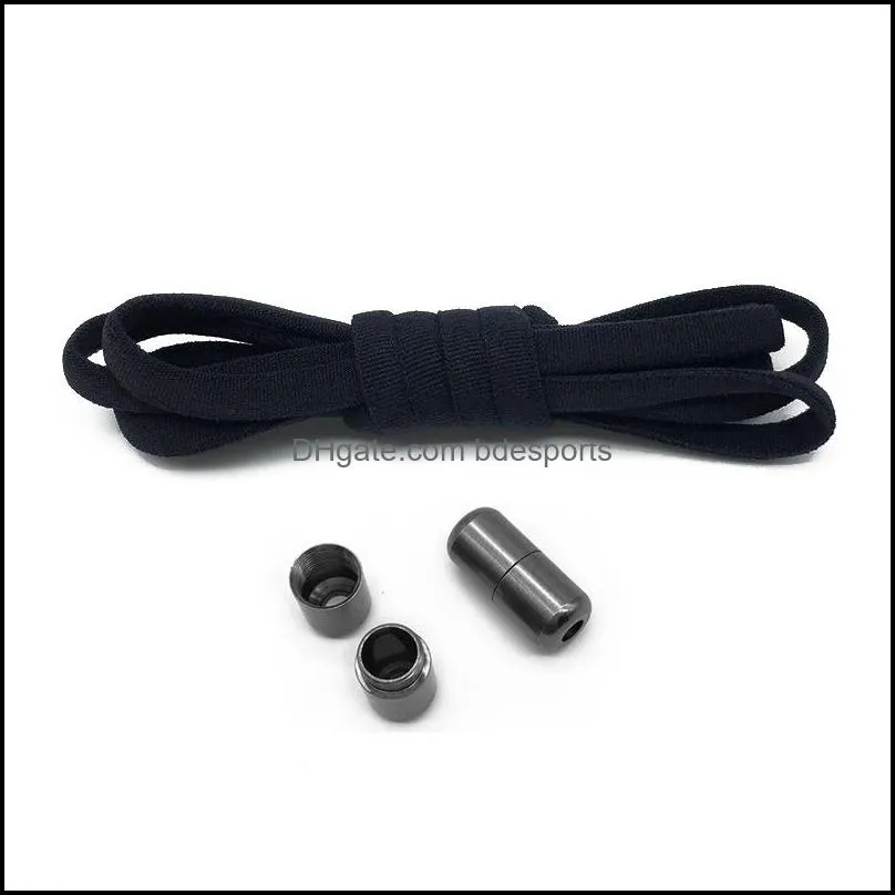 No Tie Shoelaces Round Metal Locking Elastic Shoelace Suitable For All Kinds Of Shoes Accessories Sneakers Lazy laces