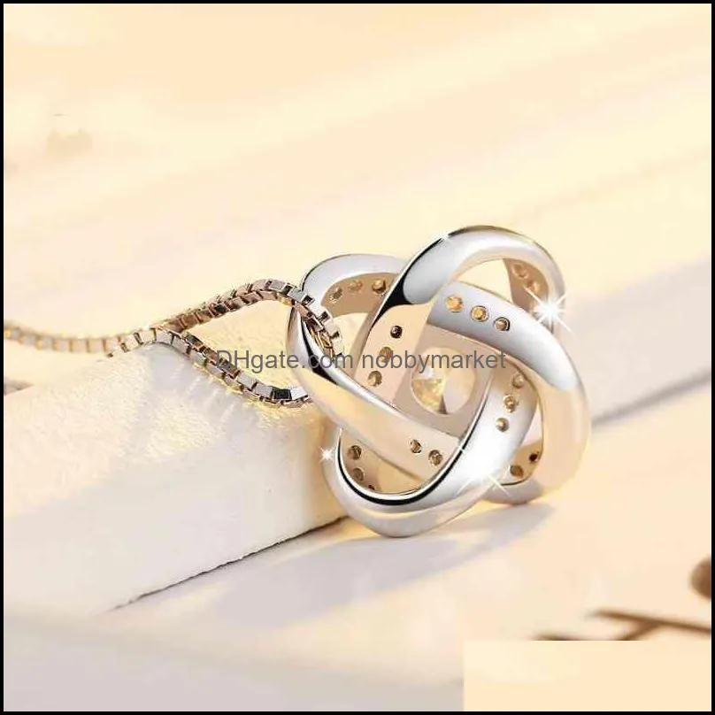 Tiktok new jewelry, metal zircon, Clover Necklace Pendant, female minimalist clavicle chain ornaments