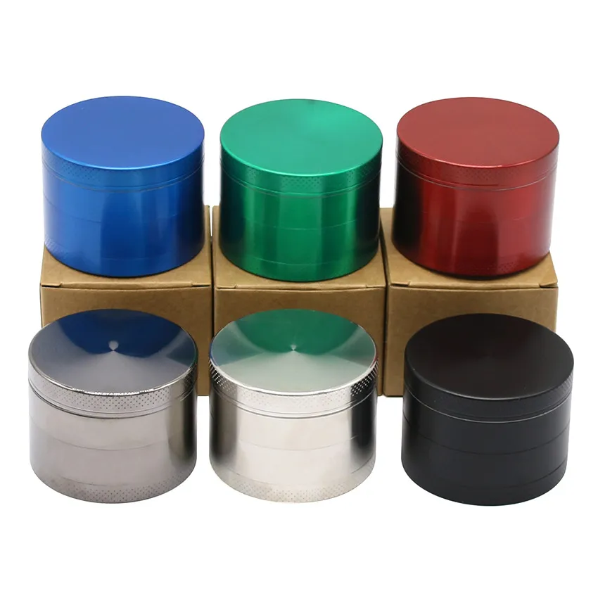 Diameter 40mm 50mm 55mm 63mm Herb Grinder 4 Layer Tobacco Grinders Cigarettes Grinders Zinc Metal Smoking Accessories Free shipping