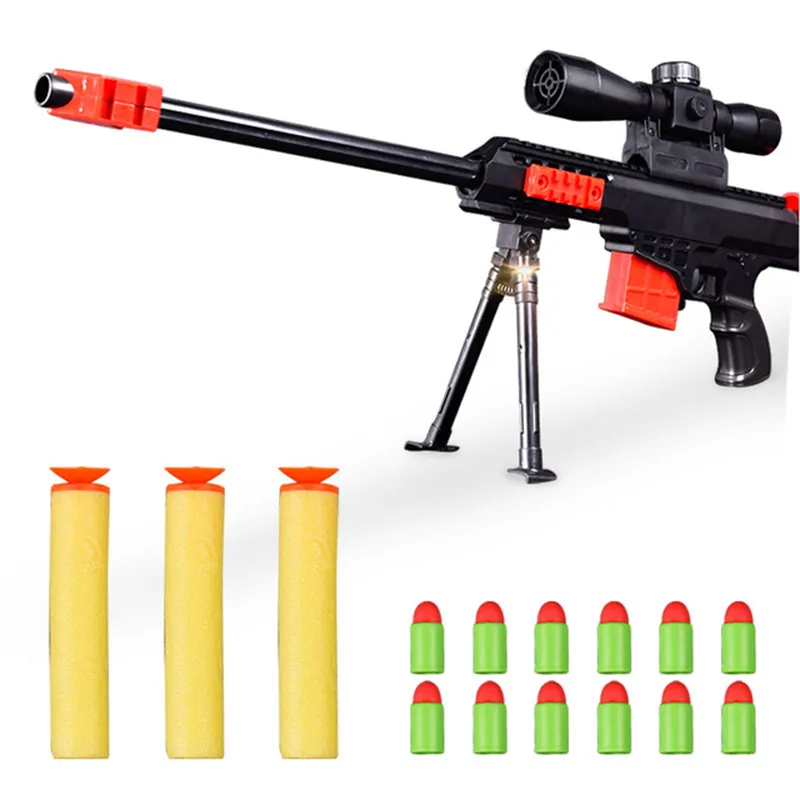 Compre Barrett Sniper Rifle Shape Toy Gun Crianças Brinquedo com 15 balas  macias barato — frete grátis, avaliações reais com fotos — Joom