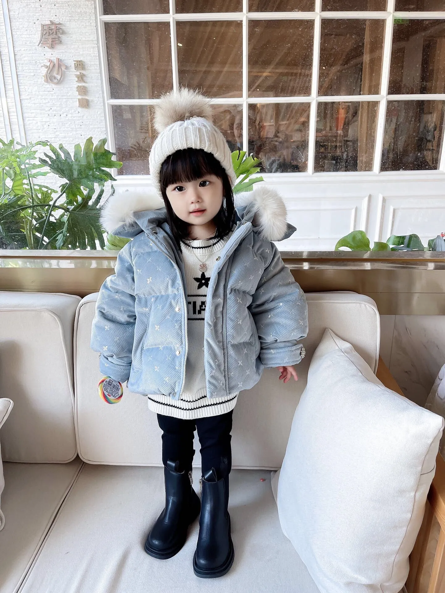 Manteau d'hiver en duvet pour filles en bas âge mignon aile à capuche col en fourrure vers le bas veste Outwear épaissir chaud enfants vêtements rembourrés nouvel an