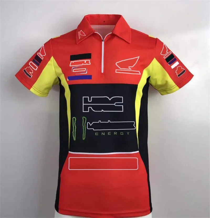 Zomer motorfiets poloshirt met korte mouwen buiten rijden revers T-shirt auto fan shirt kan worden aangepast