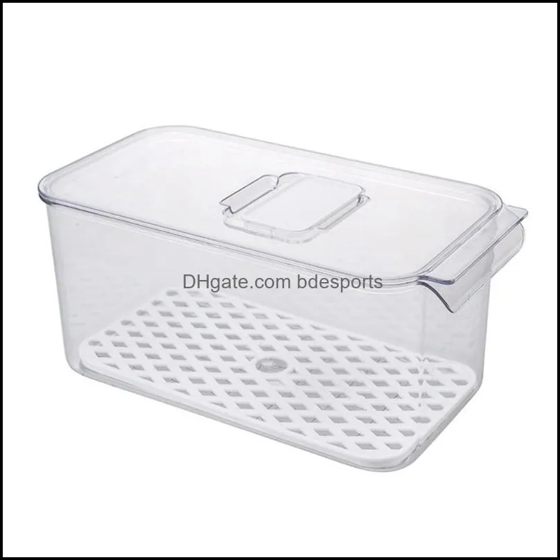 Organização de armazenamento Organização Home Home Gardanstorage Garrafas Jarros Caixa de drenagem de estilo japonês Plástico lavando frutas cestas de vegetais cozinha refr.